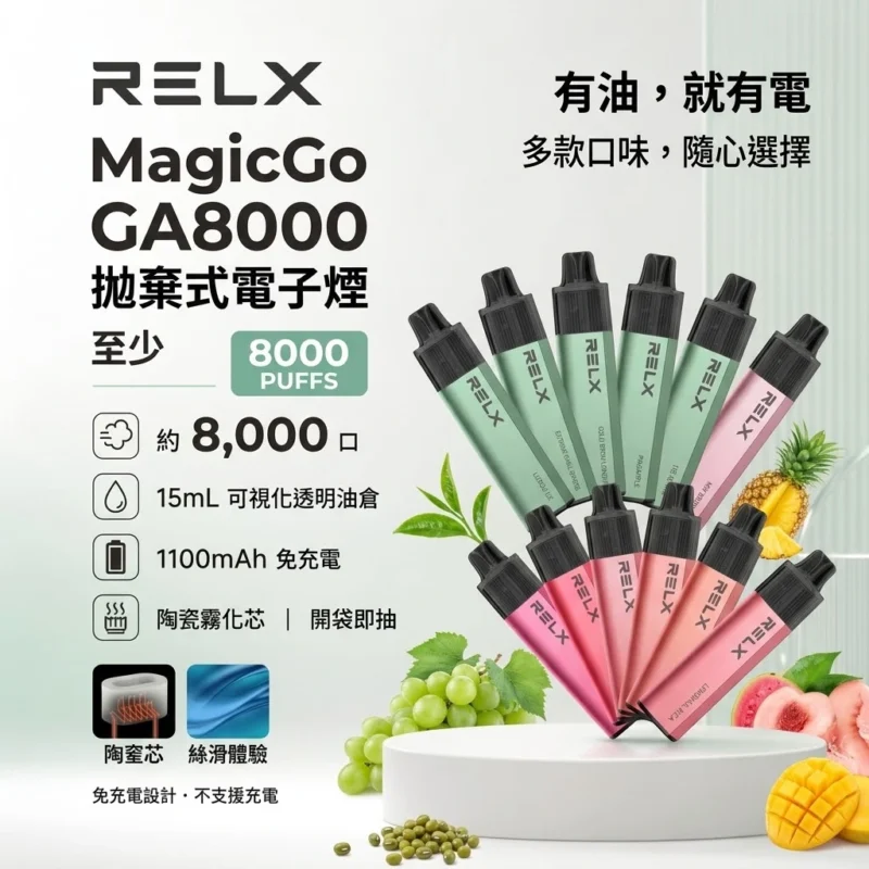 RELX GA8000口-RELX悅刻拋棄式8000口-RELX電子煙官網